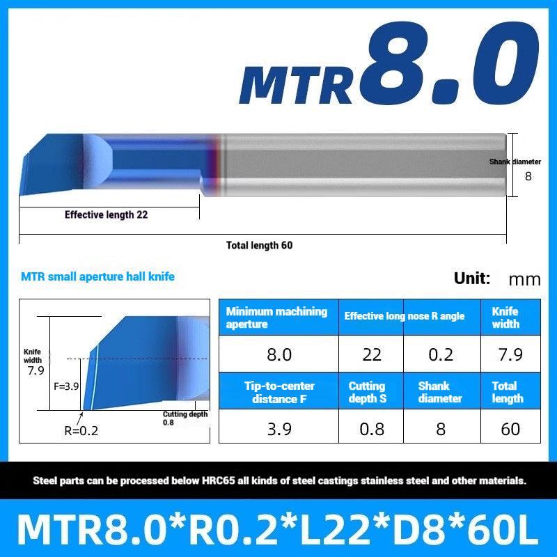 1122-MTR Small Bore Boring Tools Precision Boring Tools for Wear-Resistant Steel CNC Boring Bars Tungsten Carbide Alloy Shock-Resistant Miniature Turning Tools Shandong Denso Pricision Tools Co.,Ltd.